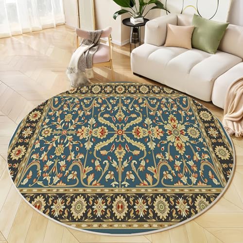 Exquisite Muster Teppich Rund 240 cm Orientalische Kunst rutschfest Teppiche Wohnzimmer Runder Waschbar Teppiche Kurzflor Weich Runder Teppich Gemischte Farben for Wohnzimmer Studie Heimbüro Exquisite Muster Teppich Rund 240 cm Orientalische Kunst rutschfest Teppiche Wohnzimmer Runder Waschbar Teppiche Kurzflor Weich Runder Teppich Gemischte Farben for Wohnzimmer Studie Heimbüro von Generic