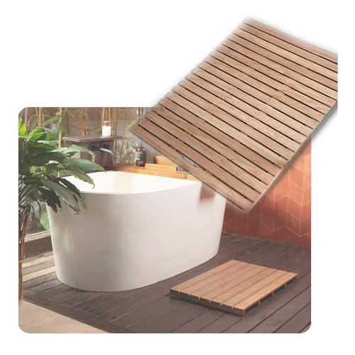 Extra Große, Strapazierfähige Badezimmermatten Langlebige, Rutschfeste Pads Leicht Zu Reinigen Und Schnell Zu Trocknen Hochwertige, Rutschfeste Badematte Aus Teakholz Für Badezimmer/Spa/Camping(30x43i von Generic