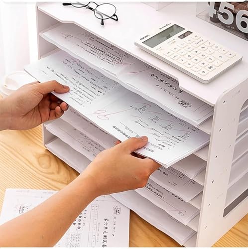 Extra Große A3-papierregale - Premium Weißer Schreibtisch-aktenhalter | Büro & Schule Zeitschriftenablage Für Schreibtisch | Einfaches Organisieren Und Speichern Von Briefordnern von Generic