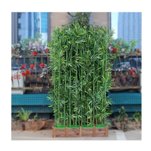 Extra Hohe Künstliche Bambuspflanzen Kunstbambuspflanze Mit Seidenblättern Mit Holzsockel Für Zuhause, Büro, Geschäft, Innen- Und Außenbereich, Vasendekoration(50cm/19.7in -8 X 1.5m Pole) von Generic