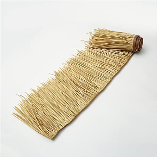 Fake Thatch Roll Palm Thatch Roll Simulation Thatched Pavillon Plastic Straw Thatched House Thatched Shed Wooden House Farm Decoration Roof Thatch Tile PE Fire Retardant(Yellow c,0.5x2m/1.64X6.56ft) von Generic