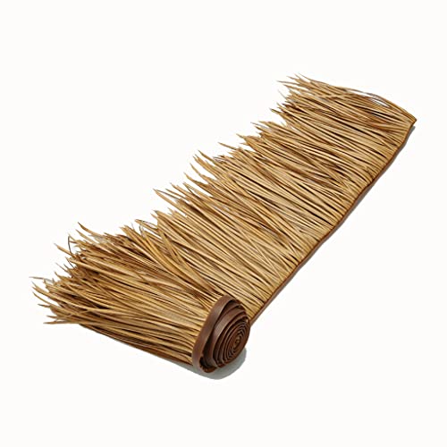 Fake Thatch Roll Palm Thatch Roll Simulation Thatched Pavillon Plastic Straw Thatched House Thatched Shed Wooden House Farm Decoration Roof Thatch Tile PE Fire Retardant(Yellow f,0.5x2m/1.64X6.56ft) von Generic