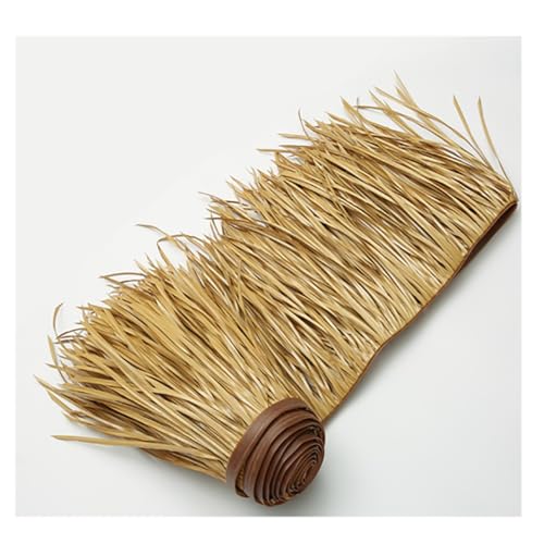 Fake Thatch Simulation Kunststoff Thatch Rollen PVC Thatch Dekoratives Dach Kunststoff Thatch Schuppen Farm Sun-Proof Und Wärmeisolierend Strohdach(Yellow a,0.5x6m) von Generic