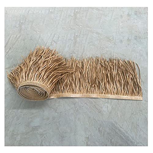 Fake Thatch Simulation Kunststoff Thatch Rollen PVC Thatch Dekoratives Dach Kunststoff Thatch Schuppen Farm Sun-Proof Und Wärmeisolierend Strohdach(Yellow d,0.5x1m) von Generic