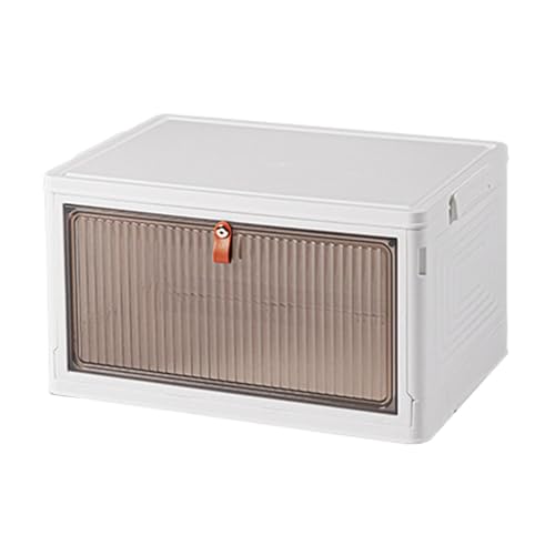 Faltbare Aufbewahrungsboxen – Faltbare Aufbewahrungsboxen mit Deckel, Aufbewahrungsbehälter für Zuhause mit Deckel | Schrank Mülleimer mit 4 Rädern, durchsichtige Aufbewahrungsboxen für Kleidung, c von Generic