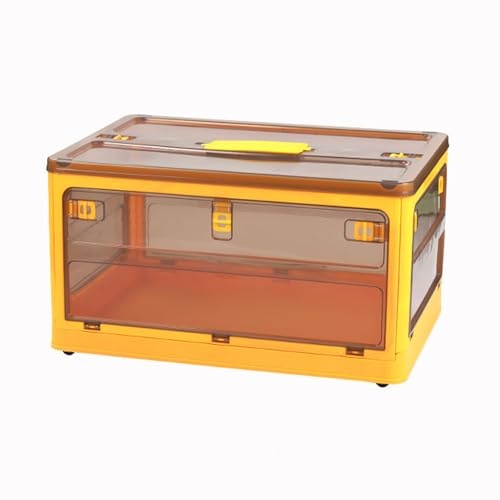 Faltbare Aufbewahrungsboxen Mit Deckel,Kleiderboxen Stapelbar,Zusammenklappbare Aufbewahrungsbox Mit Fünf Türen,Faltbare Kisten Aufbewahrung Für Die Organisation Von Kleidung Bücher(Yellow,65L) von Generic