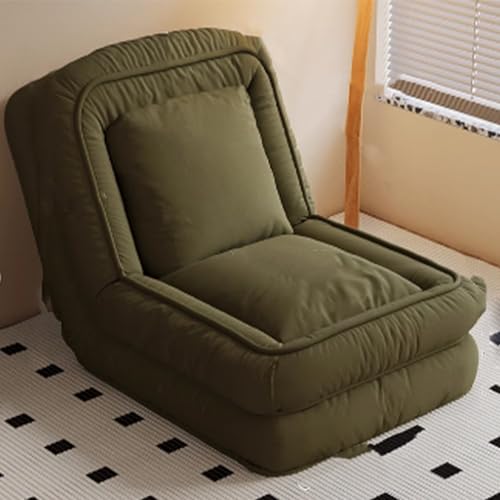 Faltbare Faule Schlafsofa Boden Stuhl mit Rückenstütze für Wohnzimmer Schlafzimmer Gaming Lesen Einstellbare Menschlichen Hund Bett Grün 177+94CM von Generic