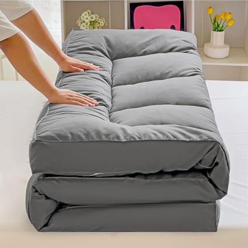 Faltbare Japanische Futon-Matratze, Tragbares Schlafsofa, Boden-Loungesessel-Matte Für Reisen, Wohnmobil, Camping, Gäste, Yoga, Schlafsaal(Grey,79x87in/200x220cm) von Generic