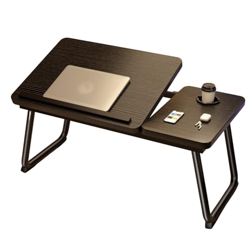 Faltbare Laptoptisch Notebooktisch Betttisch Betttablett Notebook Laptoptisch Mit Getränkehalter for Bett & Couch, Tragbarer Lapdesk Zum Lesen & Frühstück(Black) von Generic