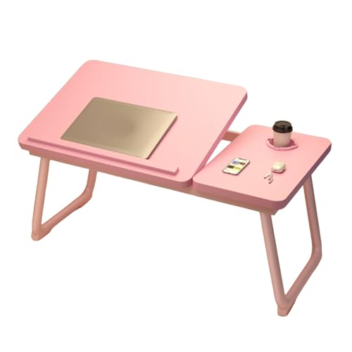Faltbare Laptoptisch Notebooktisch Betttisch Betttablett Notebook Laptoptisch Mit Getränkehalter for Bett & Couch, Tragbarer Lapdesk Zum Lesen & Frühstück(Pink) von Generic