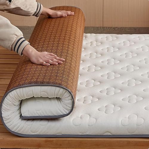 Faltbare Rattanmatte, Aufrollbarer Japanischer Futon, Shiki-Schlafmatte In Voller Größe Für Liege, Gästebett, Campingcouch von Generic