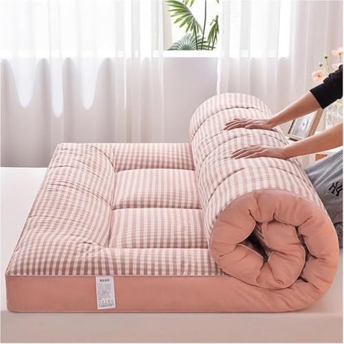 Faltbare japanische Futonmatratze, Tatami, tragbare Campingmatratze, leicht zu verstauen – ideal für Zuhause, Gästebett, Wohnheim, Camping, Reisen(Rose,Full(120x200cm)) von Generic