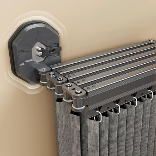 Faltbarer Duschvorhang Anti Schimmel mit Duschvorhangstange Ohne Bohren – Waschbarer Bad Vorhang mit Starker Saugnapfhalterung,Badewanne & Eckdusche, Leinen Shower Curtains (172 cm+25 cm,Light Gray) von Generic