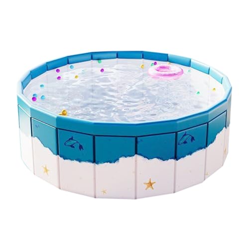 Faltbarer Hunde-Pool-Haustier-Badewanne für den Sommergebrauch für den Sommergebrauch | PVC-Hundefutter Planschbecken Faltbarer Welpenpool für große und kleine Hunde, tragbarer Pool von Generic