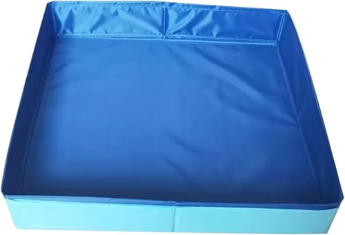 Faltbarer Hundepool für kleine Hunde und Katzen, Rutschfestes Planschbecken aus PVC, Kompaktes Hundebad, Schwimmbecken für Haustiere 50x50x10cm(Blau) von Generic