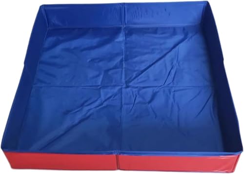 Faltbarer Hundepool für kleine Hunde und Katzen, Rutschfestes Planschbecken aus PVC, Kompaktes Hundebad, Schwimmbecken für Haustiere 50x50x10cm(Rot) von Generic