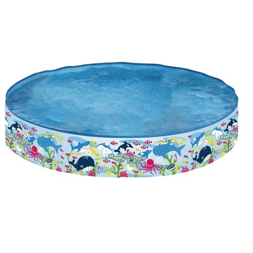 Faltbarer Kiddie Pool - Kids Swimming Pool Nicht -unflatbar, oberhalb des Bodens Schwimmspielpool, Kinderharte Pool, Badewanne im Innenbereich im Freien in Tiefseeblau von Generic