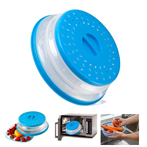 Faltbarer Mikrowellen-Deckel, Lebensmittel-Mikrowellen-Teller-Abdeckung, Mikrowellen-Abdeckung für Lebensmittel, verstellbare Dampfdeckel, BPA-frei (blau) von Generic