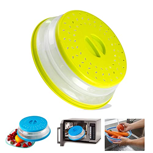 Faltbarer Mikrowellen-Deckel, Lebensmittel-Mikrowellen-Teller-Abdeckung, Mikrowellen-Abdeckung für Lebensmittel, verstellbare Dampfdeckel, BPA-frei (gelb) von Generic