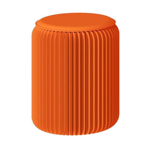 Faltbarer Papierhocker mit Kissen Tragbare Wabe Möbel Fußhocker Orange Sofa 36 * 44cm von Generic