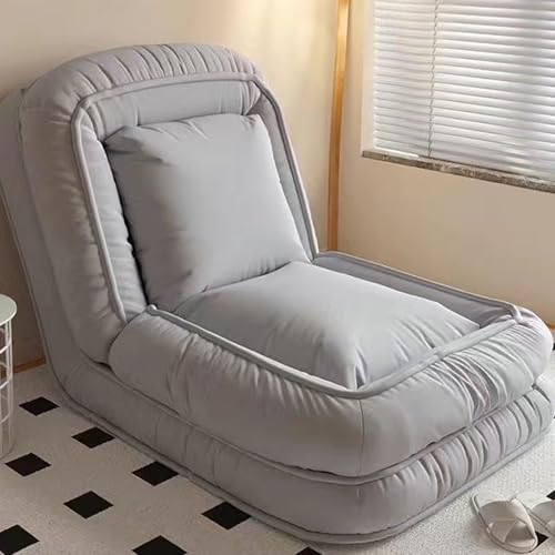 Faltbares Faules Schlafsofa Bodenstuhl Akzentstuhl Liegestuhl Mit Rückenlehne Verstellbares Menschliches Hundebett Für Wohnzimmer Schlafzimmer Zum Spielen Lesen, Grey, 177+94CM von Generic