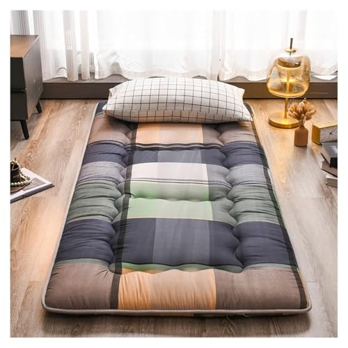 Faltbares Roll-Up Japanische Futon Matratze, Faser Baumwolle Portable Tatami Matte, Gesteppte Bett Matratzenauflage Extra Dicke Isomatte Atmungsaktive Gästebett Camping Matratze(04,Full(120x200cm)) von Generic