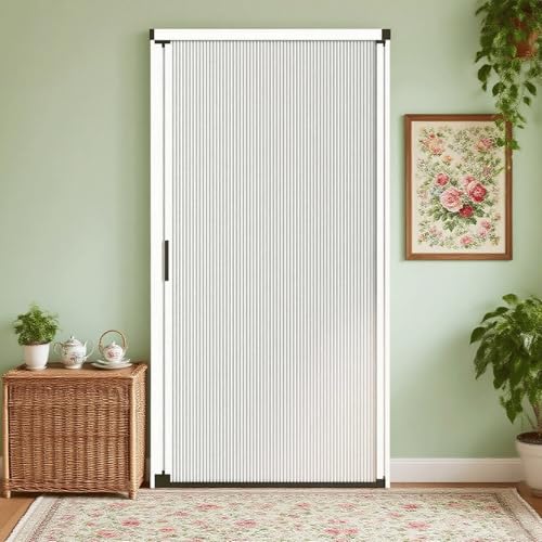 Falttür Anpassbare Schiebe-Falttür, Akkordeon-Innentür mit Aluminiumrahmen und Zellgewebe, wasserdicht und wärmeisoliert for Schlafzimmer, Badezimmer(White,41x80in (104x203cm)) von Generic