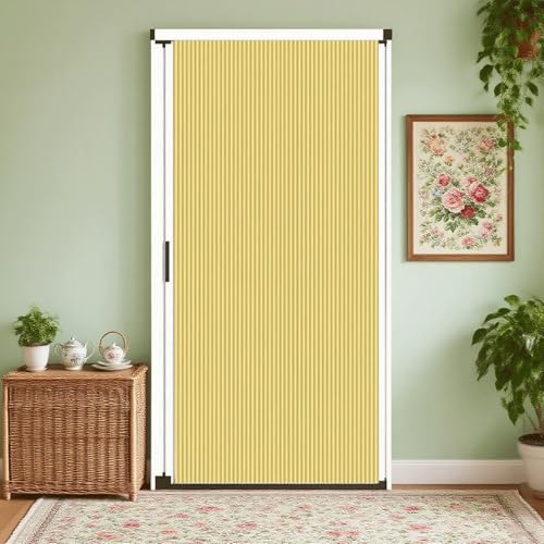 Falttür Anpassbare Schiebe-Falttür, Akkordeon-Innentür mit Aluminiumrahmen und Zellgewebe, wasserdicht und wärmeisoliert for Schlafzimmer, Badezimmer(Yellow,39x80in (99x203cm)) von Generic