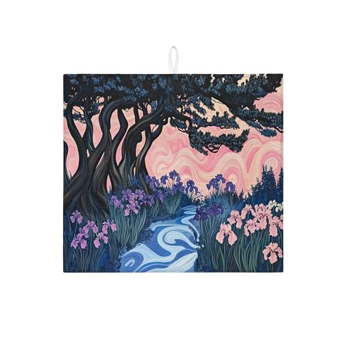 Fanciful Abtropfmatten für Küche, lebendiges Natur-Thema, saugfähige Abtropfmatte, Frühlings-inspirierte Mikrofaser-Abtropfmatte für Arbeitsplatte, 40,6 x 45,7 cm Fanciful Abtropfmatten für Küche, lebendiges Natur-Thema, saugfähige Abtropfmatte, Frühlings-inspirierte Mikrofaser-Abtropfmatte für Arbeitsplatte, 40,6 x 45,7 cm von Generic