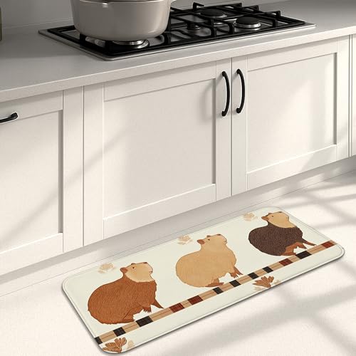 Fanciful Bear Küchenmatten für Boden, niedliches Tiermuster, gepolstert, bequem, waschbar, rutschfest, für Küchenspüle, Waschküche, Badezimmer, 40,6 x 129,9 cm von Generic