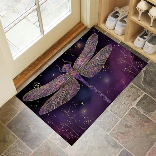 Fantasie-Libelle Fussmatte Innen 50 X 80 cm, Schlanke rutschfeste Fußmatte Für Den Innenbereich, Moderner Schlichter Stil Fußmatte, Absorbiert Wasser Schmutzfangmatte, Dunkelviolett Weich Und Bequem Fantasie-Libelle Fussmatte Innen 50 X 80 cm, Schlanke rutschfeste Fußmatte Für Den Innenbereich, Moderner Schlichter Stil Fußmatte, Absorbiert Wasser Schmutzfangmatte, Dunkelviolett Weich Und Bequem von Generic