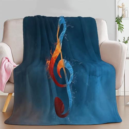 Fantasie Wasser Feuer Musical Notizen Kuscheldecke 220 x 240 cm Weich Flauschig Decke, Kinder Teenager und Erwachsene Marineblau Warm Sofaüberwurf Decke Für Bett Sofa Schlafzimmer Büro Fantasie Wasser Feuer Musical Notizen Kuscheldecke 220 x 240 cm Weich Flauschig Decke, Kinder Teenager und Erwachsene Marineblau Warm Sofaüberwurf Decke Für Bett Sofa Schlafzimmer Büro von Generic