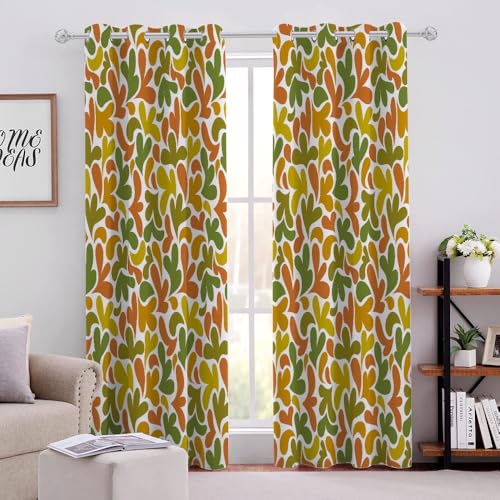 Farbige Handgemalte Blätter Verdunklungsvorhänge H138 X B117cm Weißer Hintergrund Thermovorhang Hitzeschutz Vorhang Blickdicht mit Ösen Gardinenschals mit Schlaufen 2er Pack Farbige Handgemalte Blätter Verdunklungsvorhänge H138 X B117cm Weißer Hintergrund Thermovorhang Hitzeschutz Vorhang Blickdicht mit Ösen Gardinenschals mit Schlaufen 2er Pack von Generic