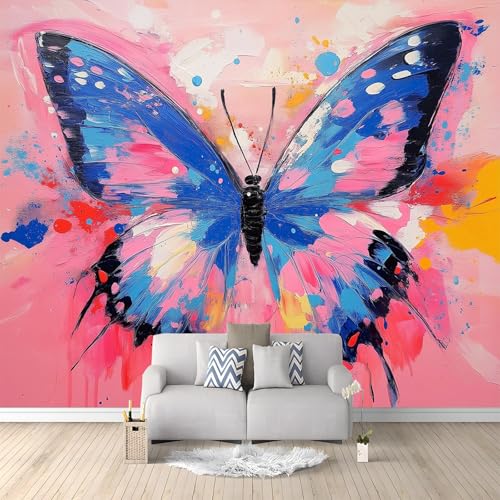 Farbmalerei Schmetterling Tapete Wandbild 3D Fototapete 350x256 cm Rosa Vliestapete Wandtapete Foto für Modernes Design der Fernseh Hintergrund Wand-Kunst-Deko Farbmalerei Schmetterling Tapete Wandbild 3D Fototapete 350x256 cm Rosa Vliestapete Wandtapete Foto für Modernes Design der Fernseh Hintergrund Wand-Kunst-Deko von Generic