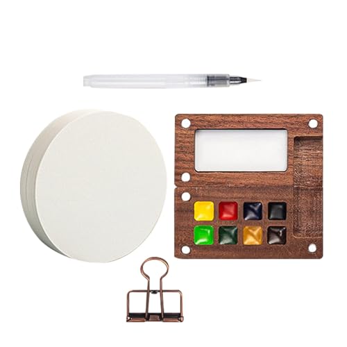 Farbset ad, tragbare Farbpalette für unterwegs, tragbares Set mit 8 Rastern - Skizzenbuch ad, Pinsel für mit Clip für Maler Ordner a Farbset ad, tragbare Farbpalette für unterwegs, tragbares Set mit 8 Rastern - Skizzenbuch ad, Pinsel für mit Clip für Maler Ordner a von Generic