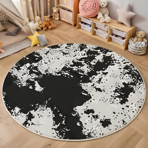 Farbspritzer Teppich Rund 160 cm Abstrakte Kunst rutschfest Teppiche Wohnzimmer Runder Waschbar Teppiche Kurzflor Weich Runder Teppich grau for Wohnzimmer Studie Farbspritzer Teppich Rund 160 cm Abstrakte Kunst rutschfest Teppiche Wohnzimmer Runder Waschbar Teppiche Kurzflor Weich Runder Teppich grau for Wohnzimmer Studie von Generic