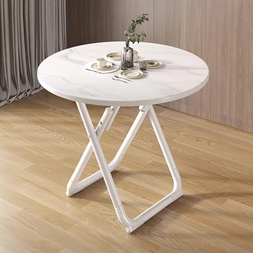 Farmhouse Einfacher Wohnzimmer-Couchtisch, Klappbarer Runder Esstisch, Keine Installation Erforderlich, Einfach zu Bedienen, Geeignet for Wohnzimmer,Freizeitbereich im Innen- und Außenbereich(Silver) von Generic