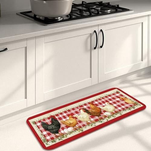Farmhouse Küchenmatten für Boden, rustikales Hühner-Design, waschbar, gepolstert, rutschfest, für Küchenspülen und Waschküche, 40,6 x 129,9 cm Farmhouse Küchenmatten für Boden, rustikales Hühner-Design, waschbar, gepolstert, rutschfest, für Küchenspülen und Waschküche, 40,6 x 129,9 cm von Generic