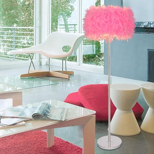Feder Stehlampe Moderne Romantische Feder Stehleuchte Nachttisch Lesen Stehleuchte Für Wohnzimmer Schlafzimmer E27, Pink Feder Stehlampe Moderne Romantische Feder Stehleuchte Nachttisch Lesen Stehleuchte Für Wohnzimmer Schlafzimmer E27, Pink von Generic