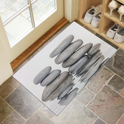Felsen Fußmatten – Visuelles Interesse rutschfeste, Waschbare, Strapazierfähige Türmatte Für Haustüren, Flur, Büro – Hellgrau 40 X 60 Cmweich Und Bequem – Ideal Für Innen Felsen Fußmatten – Visuelles Interesse rutschfeste, Waschbare, Strapazierfähige Türmatte Für Haustüren, Flur, Büro – Hellgrau 40 X 60 Cmweich Und Bequem – Ideal Für Innen von Generic