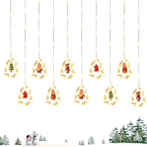 Fenster- für den Innenbereich – Weihnachtsbeleuchtung für Fenster – wasserdicht, dimmbar, Stimmungslicht, Partydekoration, für Haus, Garten, Baum, Hochzeit, Klassenzimmer von Generic