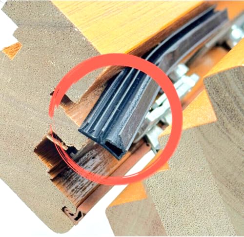 Fensterdichtung Dichtband für Holzfenster Flügelfalzdichtung Gummi ROTO SP7612 10 Meter Schwarz von Generic