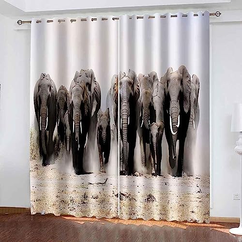 Fenstervorhänge Wohnzimmer Tierischer Elefant Verdunkelungsvorhänge Mit Ösen 2 X 117 X 230 Cm Schlafzimmer Vorhang Polyester Lang Gardinen 2Er Set Blickdicht - Für Kinderzimmer Für Jungen- -4Y7Q3V1U2F Fenstervorhänge Wohnzimmer Tierischer Elefant Verdunkelungsvorhänge Mit Ösen 2 X 117 X 230 Cm Schlafzimmer Vorhang Polyester Lang Gardinen 2Er Set Blickdicht - Für Kinderzimmer Für Jungen- -4Y7Q3V1U2F von Generic