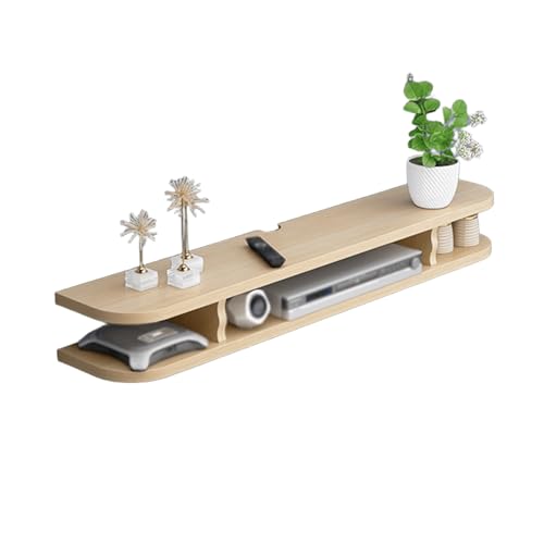 Fernsehkommode Hängend Multifunktional Wandmontage Farbfrei Kunstfaserplatten TV-Schrank Großes Fassungsvermögen Hohlraum Trennwandlagerung Fernsehertisch für Wohnzimmer, Schlafzimmer(Brass,100x22x15c von Generic