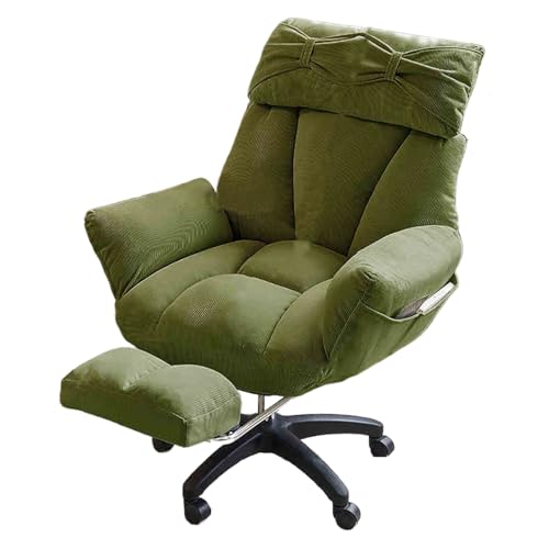 Fernsehsessel mit Liegefunktion Cordstoff Rückenlehne + Armlehne in Mehreren Positionen Verstellbar 360° Drehung Relaxsessel für Schlafzimmer Büro(Green) von Generic