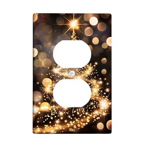 Festliche Lichtschalter-Abdeckplatte, goldenes Weihnachtsbaum-Design, elegante Urlaubsdekoration für Zuhause, Thermoplastische Wandplatte, Standardgröße Einzel-Duplex-Steckdose Festliche Lichtschalter-Abdeckplatte, goldenes Weihnachtsbaum-Design, elegante Urlaubsdekoration für Zuhause, Thermoplastische Wandplatte, Standardgröße Einzel-Duplex-Steckdose von Generic