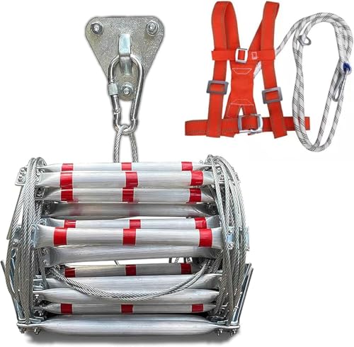 Feuerleiter-strickleiter Aus Aluminiumlegierung, Notfall-evakuierungs-strickleiter, 5-30 M Lang/tragfähig 500 Kg, Faltbare Bauleiter Flexible Drahtleiter, 25m Feuerleiter-strickleiter Aus Aluminiumlegierung, Notfall-evakuierungs-strickleiter, 5-30 M Lang/tragfähig 500 Kg, Faltbare Bauleiter Flexible Drahtleiter, 25m von Generic