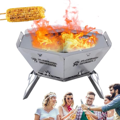 Feuerstelle für Außenheizung, tragbarer Feldherd - sechseckiger Feuerkorb für schwere Lasten, robuster Grillrost, Holzofen für Lagerfeuer zum Kochen Feuerstelle für Außenheizung, tragbarer Feldherd - sechseckiger Feuerkorb für schwere Lasten, robuster Grillrost, Holzofen für Lagerfeuer zum Kochen von Generic