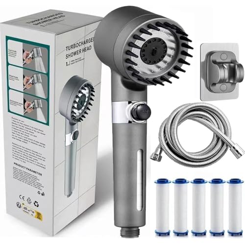 Filter sichtbarer Booster-Duschkopf | One-Touch-Wassersperre in Schwarz + freies Umschalten auf drei Modi | Upgrade für Handbrause Filter sichtbarer Booster-Duschkopf | One-Touch-Wassersperre in Schwarz + freies Umschalten auf drei Modi | Upgrade für Handbrause von Generic