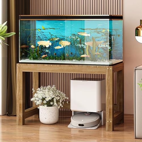 Fischaquarium Unterschrank Fischständer aus Holz für Reptilien-Terrarium, rutschfeste Fußpolster für den Innenbereich, anpassbare Größe, geeignet für den Heim- und Hotelgebrauch, Regalregal, von Generic